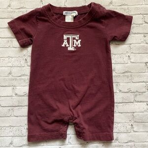 Texas A&M Maroon Embroidered Baby Romper